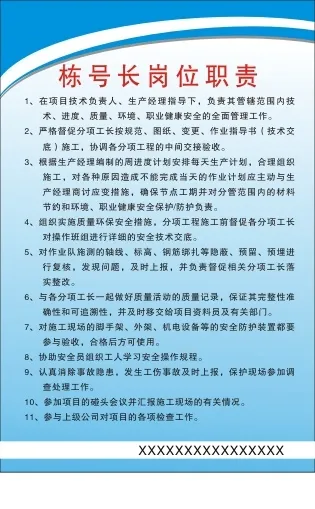 栋号长岗位职责cdr矢量模版下载