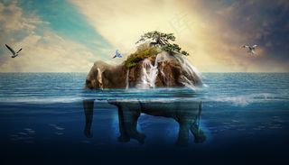 奇幻合成海报设计psd源文件