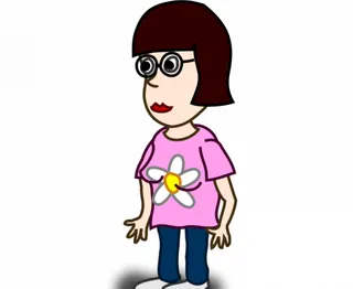 红头发女人漫画人物矢量图