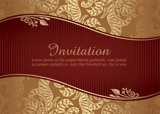 丝带结婚邀请卡向量背景图