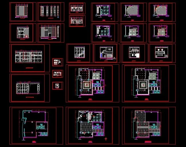某写字间大堂及电梯厅CAD设计施工...