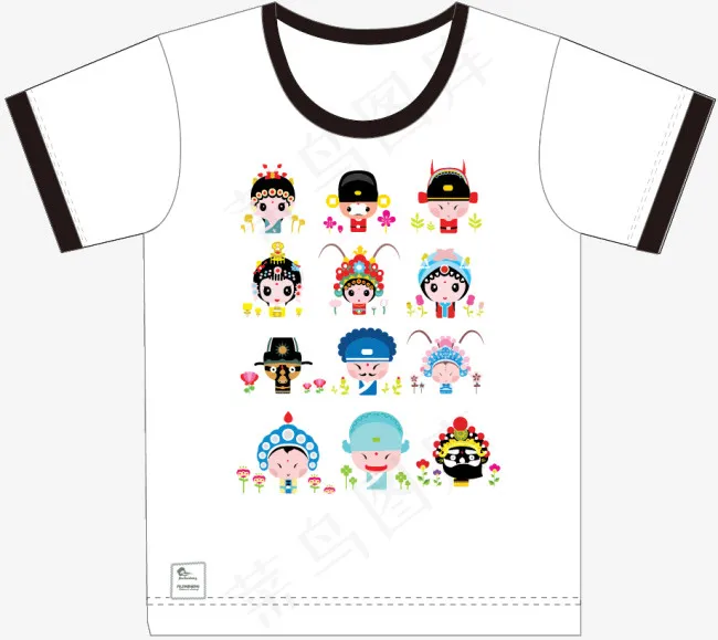 服装设计京剧娃娃ai矢量模版下载