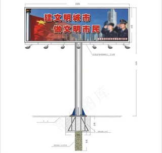 三角立柱广告牌设计施工效果图图片