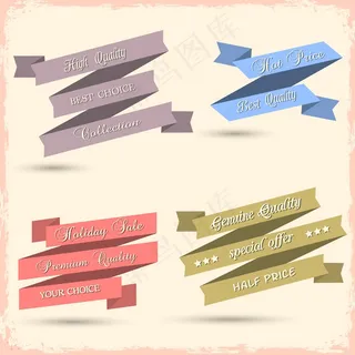 老式的缎带设计向量集
