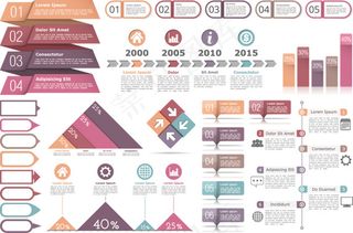 PPT信息图表矢量素材