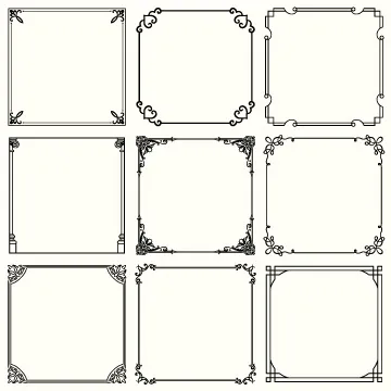 花纹边角线条边框矢量素材eps,ai矢量模版下载