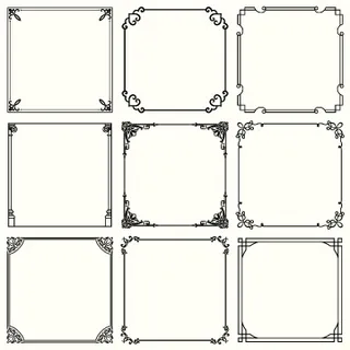 花纹边角线条边框矢量素材