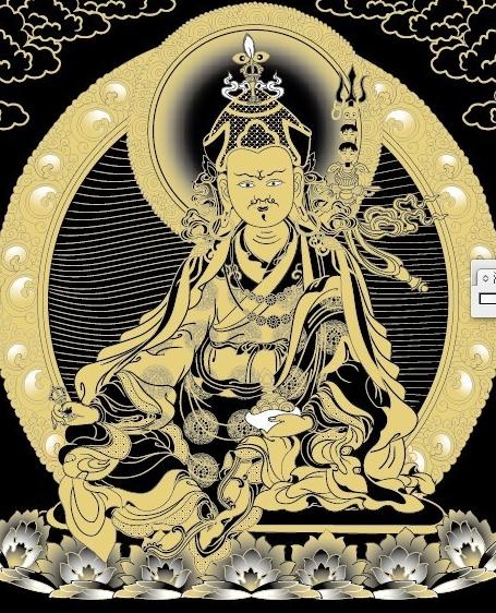 莲花生大师矢量唐卡ai矢量模版下载