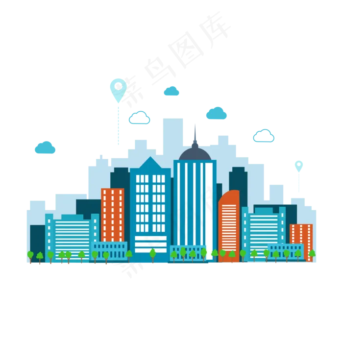 矢量手绘卡通建筑(300 dpi)