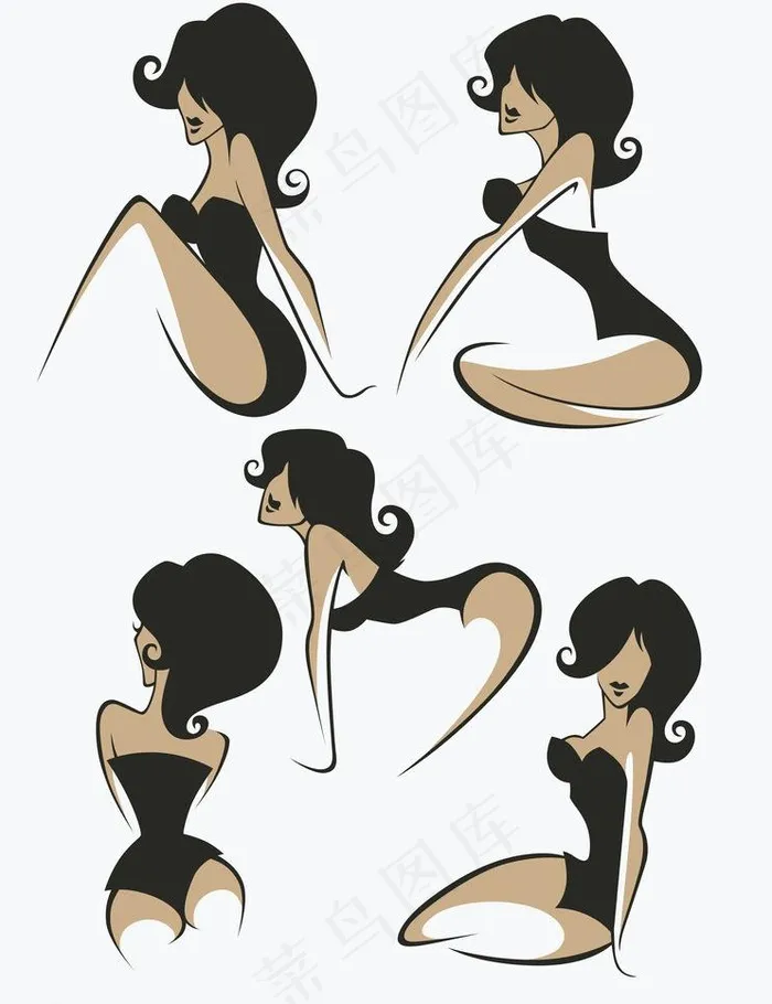 性感美女图片eps,ai矢量模版下载