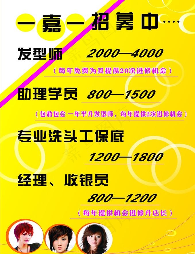 理发店招聘广告图片cdr矢量模版下载