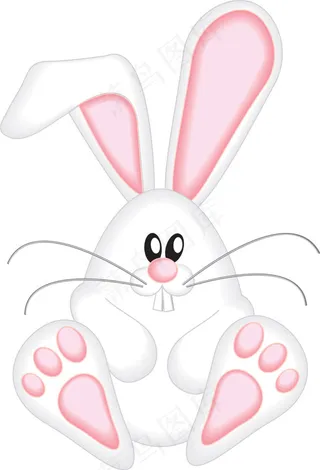 小灰兔与小白兔矢量素材