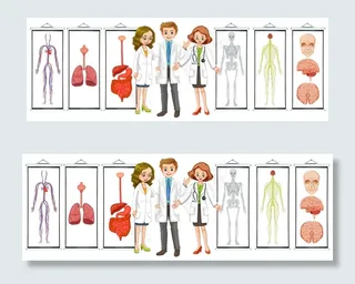 卡通人物扁平化可爱各种职业矢量素材