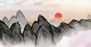 横版水墨传统中国风背景