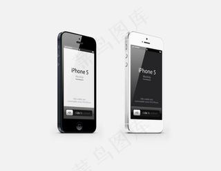 苹果黑白iphone5侧面高清分层...