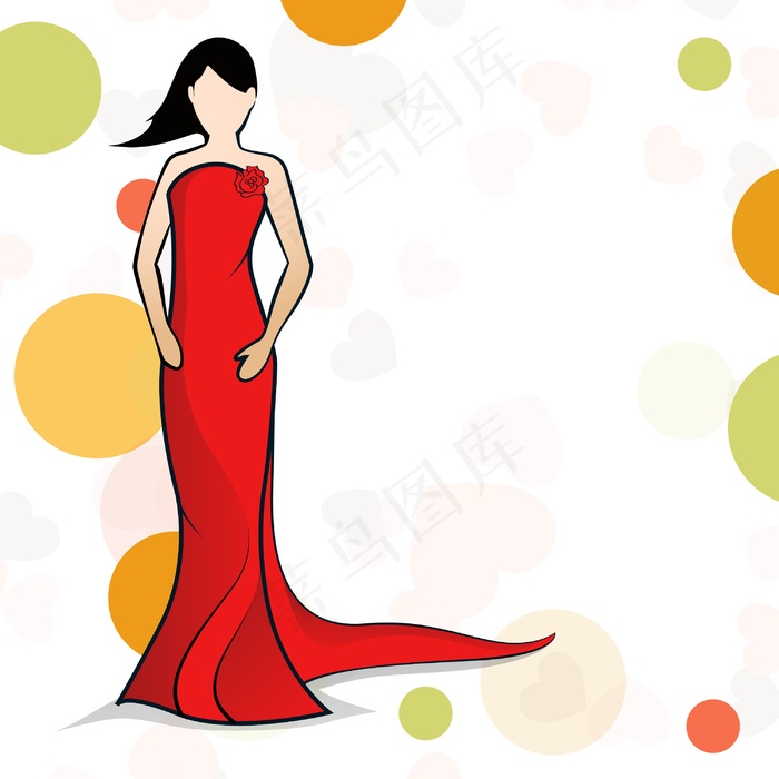 年轻时尚女孩的抽象背景图