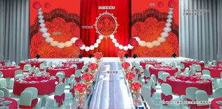 红黑色系婚礼背景
