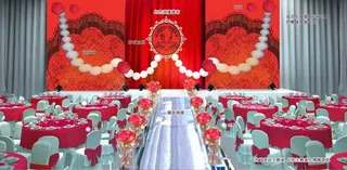 红黑色系婚礼背景