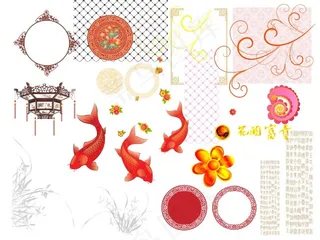 花灯 红鲤鱼 古典花纹 兰