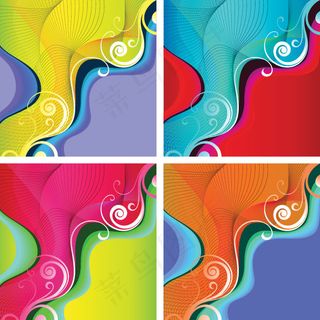 色彩潮流图案矢量设计材料