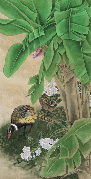 锦鸡芭蕉图片 锦鸡芭蕉图片