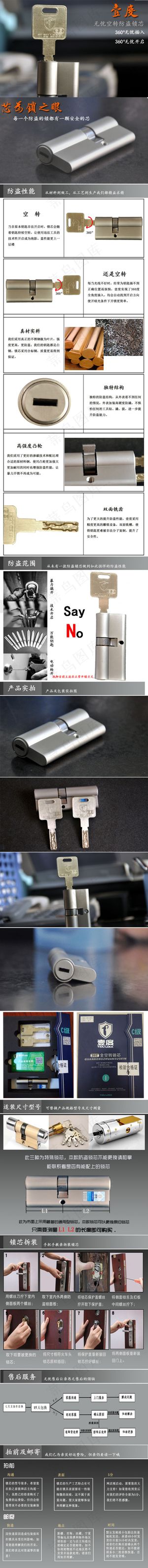 淘宝家用五金锁具详情页模板