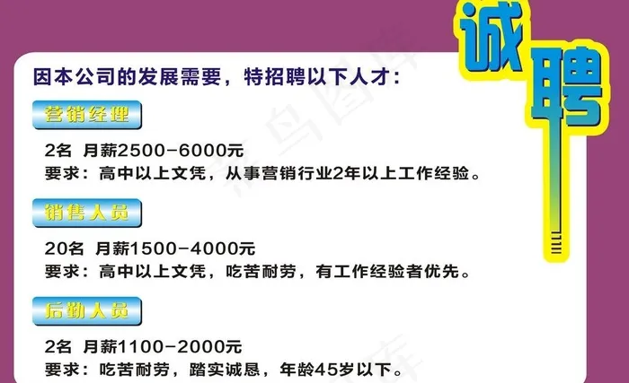 招聘海报图片cdr矢量模版下载