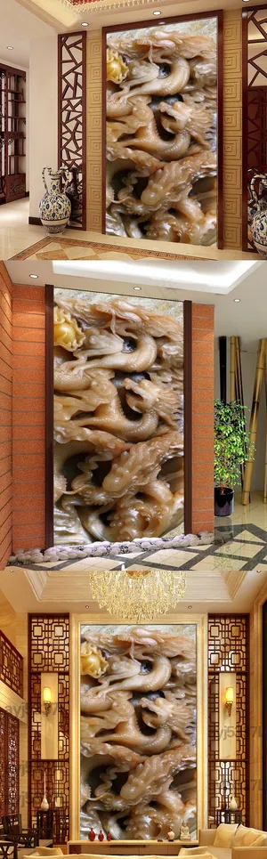 高清玉雕古典龙玄关壁画背景墙模板下... 高清玉雕古典龙玄关壁画背景墙模板下...