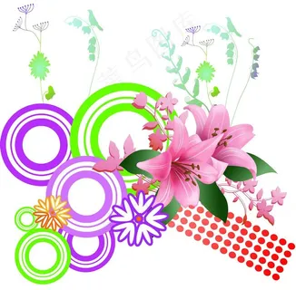 移门百合花图案