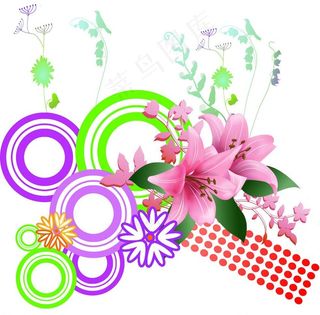 移门百合花图案