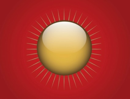 黄金太阳按钮ai矢量模版下载