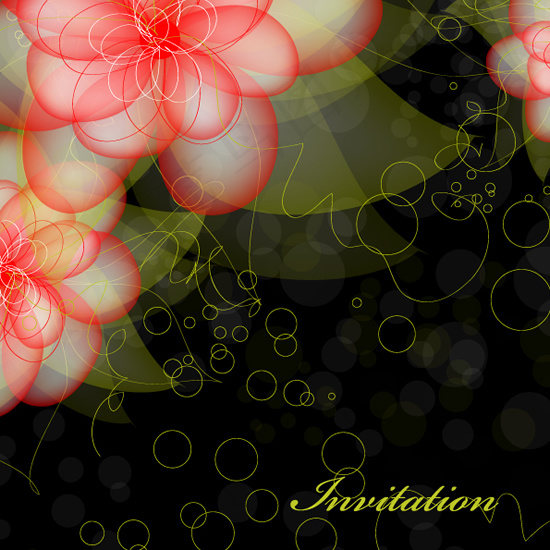 幻彩婚礼邀请卡矢量素材