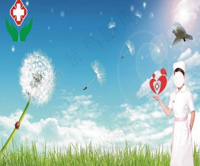 医院宣传海报 护士图片cdr矢量模版下载