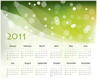 2011年可爱日历模板矢量素材