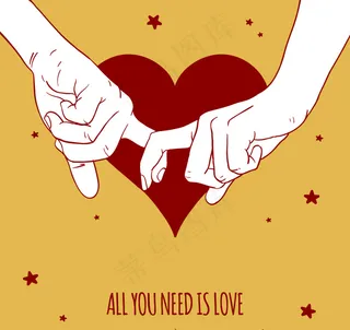 漂亮夫妇的手背景