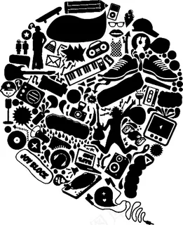 黑白生活元素图