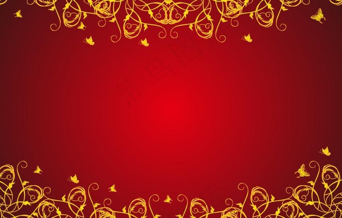 红色花纹图片eps,ai矢量模版下载