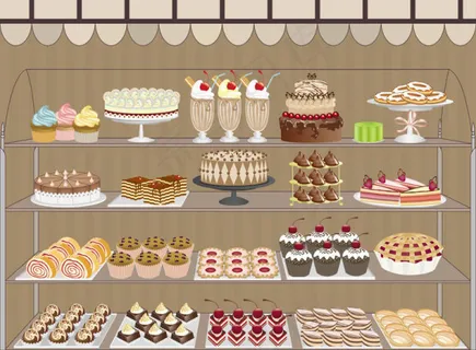 卡通橱窗商店03—矢量素材