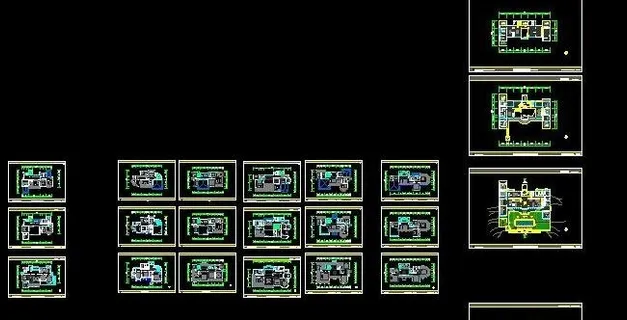 多种样式别墅室内装修建筑方案图