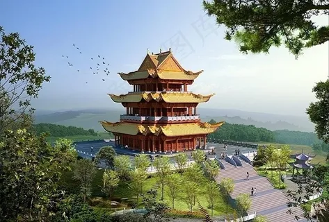 八角塔园林景观设计图片