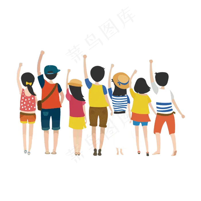 卡通彩绘学生背影