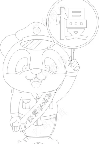 熊猫标示指示牌 线条图图片