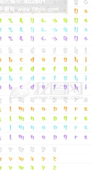 一组英文字母ai矢量模版下载