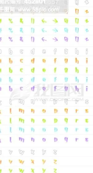 一组英文字母ai矢量模版下载