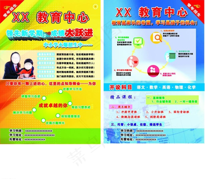 补习班招生简章cdr矢量模版下载