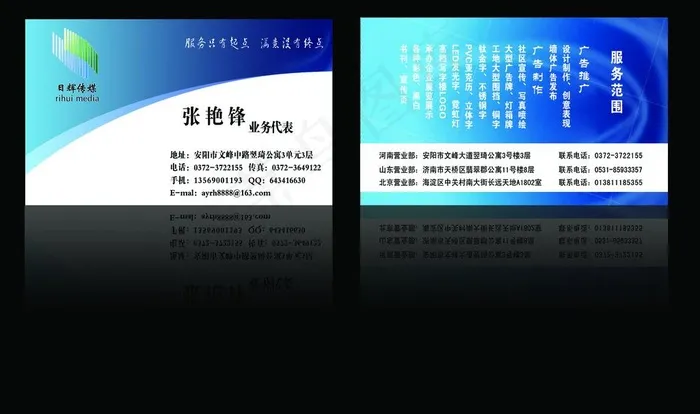 传媒名片图片psd模版下载