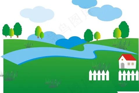 绘制风景画图片