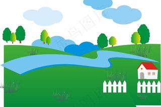 绘制风景画图片