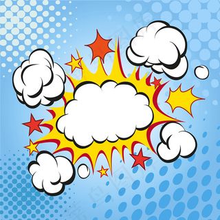 爆炸效果气泡矢量图