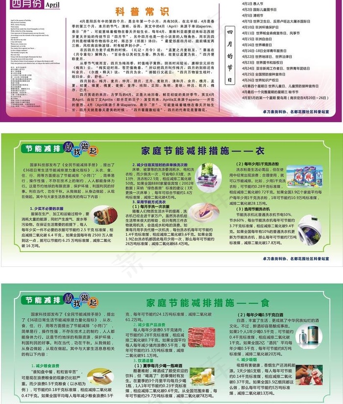 科普环保宣传栏图片cdr矢量模版下载